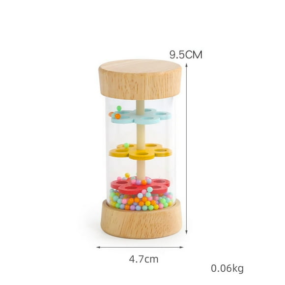 Tube de Pluie en Bois Écologique - Jouet Musical Portable 21.2*4.3cm pour Nourrissons et Tout-Petits de 0-3 Ans, Instrument Éducatif pour Interaction Parent-Enfant, Hochet de Sable Export Transfrontalier