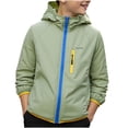 thumbnail image 2 of Big Boys Summer Thin Zip Hooded UPF Sun Protection Jacket Breathable Outdoor Coat Green 8-9 Years, 2 of 5