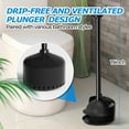 thumbnail image 5 of Plunger for Bathroom with Storage, Strong Suction Toilet Plunger, Flip Over Base for Discreet Placement, Cleaning Tool, Black, 5 of 6