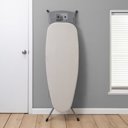 BETTER HOMES & GARDENS WIDE‑TOP IRONING BOARD – 47″ X 38″, ADJUSTABLE HEIGHT, STEEL FRAME, BUILT‑IN IRON REST AND CLOTHES RACK, NON‑SLIP FEET, GREY