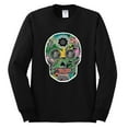 thumbnail image 2 of Day Of The Dead Calavera Skull Colorful Trippy | Mens Pop Culture Long Sleeve T-Shirt, Black, Small, 2 of 4