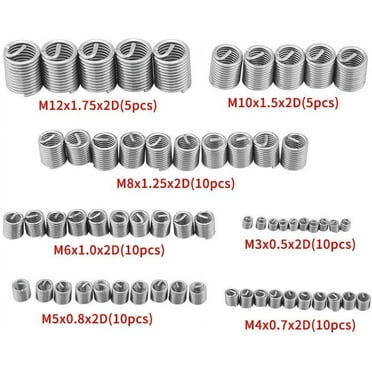 60 Pcs Stainless Steel Thread Repair Repair Kit with M3 M4 M5 M6 M8 M10 M12