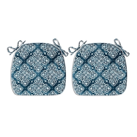 FBTS Prime 16x17 inch All-Weather Blue Geometric Outdoor Seat Pads Pack of 2