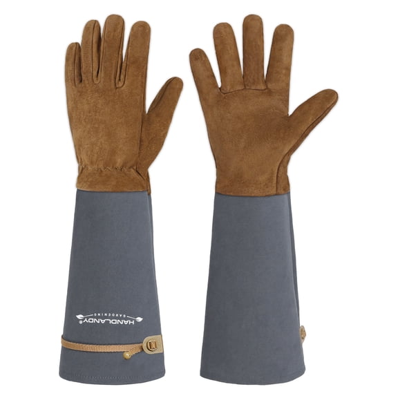 HANDLANDY Rose Gloves for Men & Women, Long Leather Gardening Gloves Thorn Proof, Best Garden Gifts & Tools for Gardener