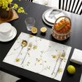 thumbnail image 3 of Floral Lemon Placemats Set Of 6, Flax Machine Washable Durable Linen Table Mats, Heat Resistant Wrinkle Free Place Mats for Dining Table, Modern Floral Lemons Design Perfect for Modern Fruit Themes, 3 of 5