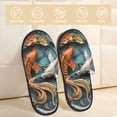 thumbnail image 2 of Balery Colorful Koi Fish Art Pantuflas de Casa de Felpa Silenciosas con Diseño Estampado, Zapatillas Cómodas Antideslizantes de Algodón para Interior-Large, 2 of 8