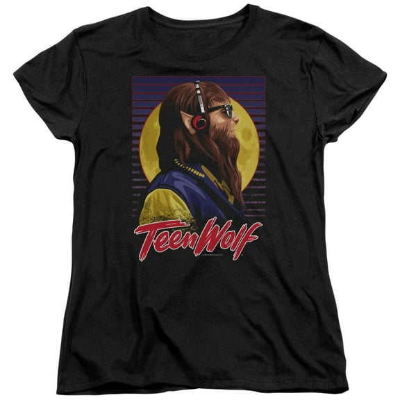 Teen Wolf Headphone Wolf Women's T-Shirt Black