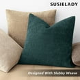 thumbnail image 3 of SUSIELADY Pack of 2 Decorative Throw Pillow Covers, 18x18 Inch, Soft Textured Square Cushion Covers with Zipper for Sofa, Couch, Bed, Living Room, Farmhouse, Cozy Accent Pillows, Dark Blue-Green, 3 of 6