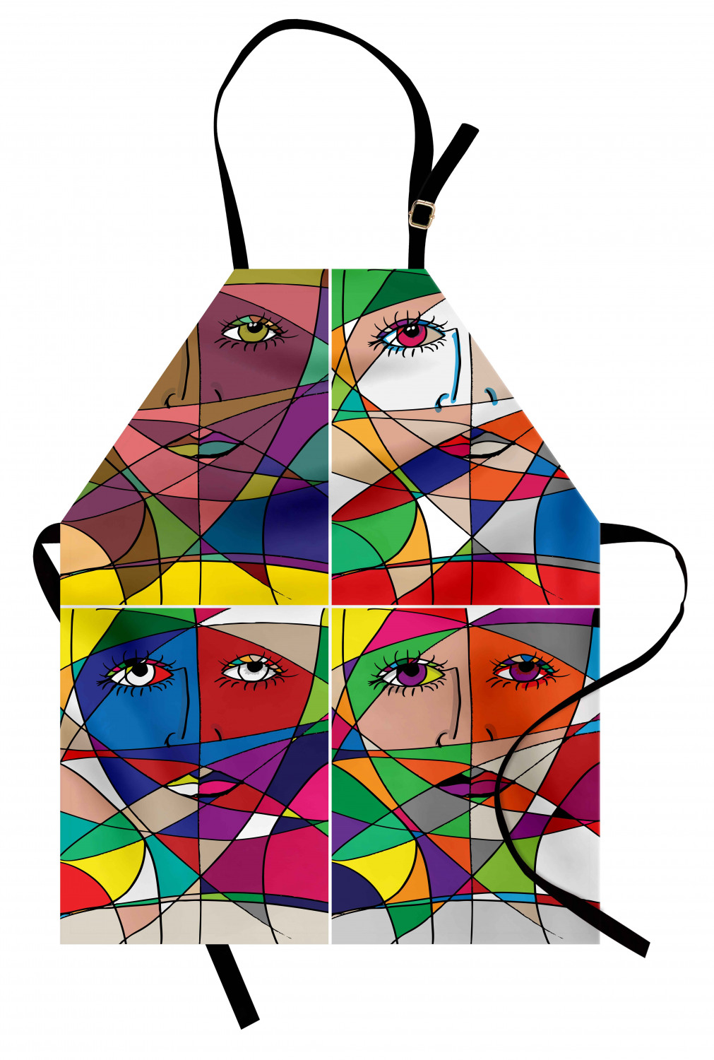 Abstract Apron Abstract Woman Face Illustration Behind Stained Glass ...