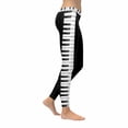 thumbnail image 3 of SUNENAT Funny Black & White Piano Key Women's Capri Leggings Stretchy Skinny Yoga Pants XS, 3 of 4