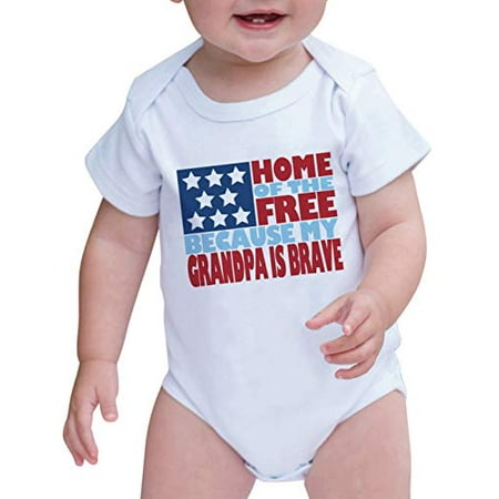 

7 ate 9 Apparel Baby s Grandpa is Brave 4th of July Onepiece Red