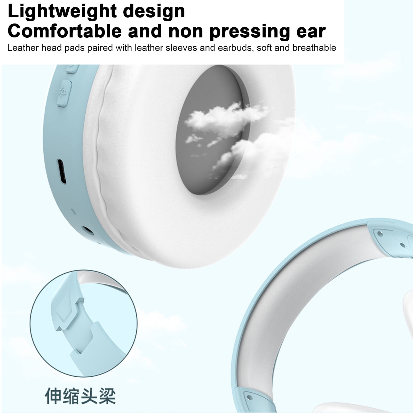 Kids Wireless Active Noise Cancelling Headphones, Bluetooth 5.4, 40H Playtime, Volume Limited 75/85/94dB, Type-C Fast Charging, Mic, Foldable for School/Travel/Airplane,Blue