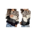 thumbnail image 2 of Female Oversized Knit Sweater, Casual Long Sleeve Pullover, Fall Winter Top, Leopard Soft Long Sleeve Knitwear Gray S, 2 of 7