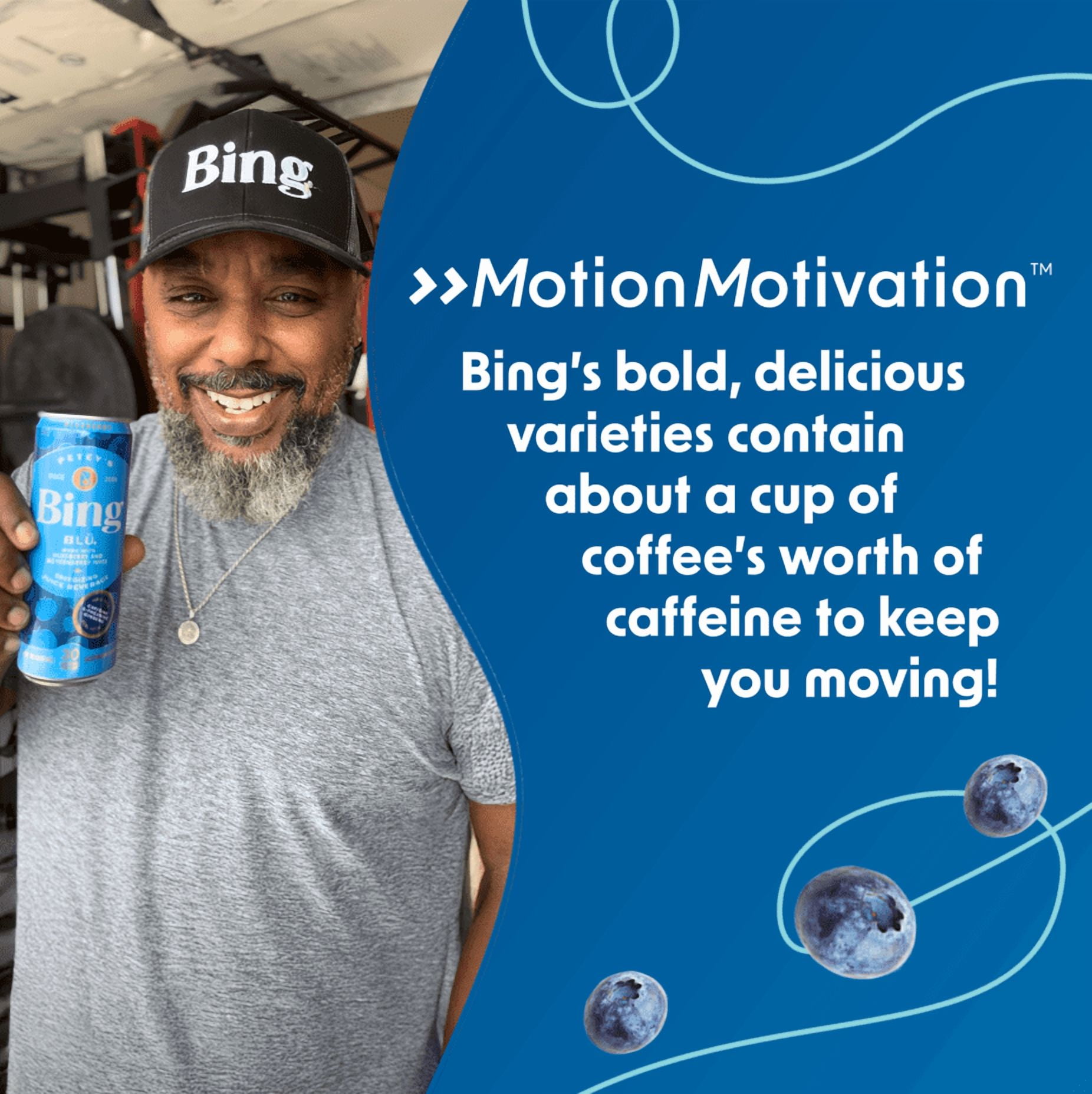 Bing Beverage Healthy Energy Drinks, Bing Blu, 12 oz (24 Pack)