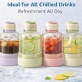 thumbnail image 5 of 2-in-1 Ice Cube Bottle with Ice Tray, Multifunctional Transparent Water Bottle Ice Maker, Portable Touch-Free Press-to-Release Iced Coffee Cup with Handle, Leakproof for Travel Home Office, 5 of 7