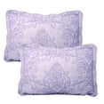 thumbnail image 3 of Home Soft Things 4-Piece Reversible Damask Embroidery Bedspread Set, Lavender Fog, Oversized King 120"x120", 3 of 6
