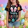 thumbnail image 2 of mgoYE Girl Tshirts Girl Tshirt Size 7-8 Toddler Boys Girls Cute Bunny Short Sleeve Crew Neck Shirt Top Kids Easter Outfits(Black,4-5 Years), 2 of 6
