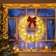 thumbnail image 2 of Ktaxon 24in Christmas Wreath Christmas Decoration Lighted Holiday Decor 100 Lights LED, 2 of 9