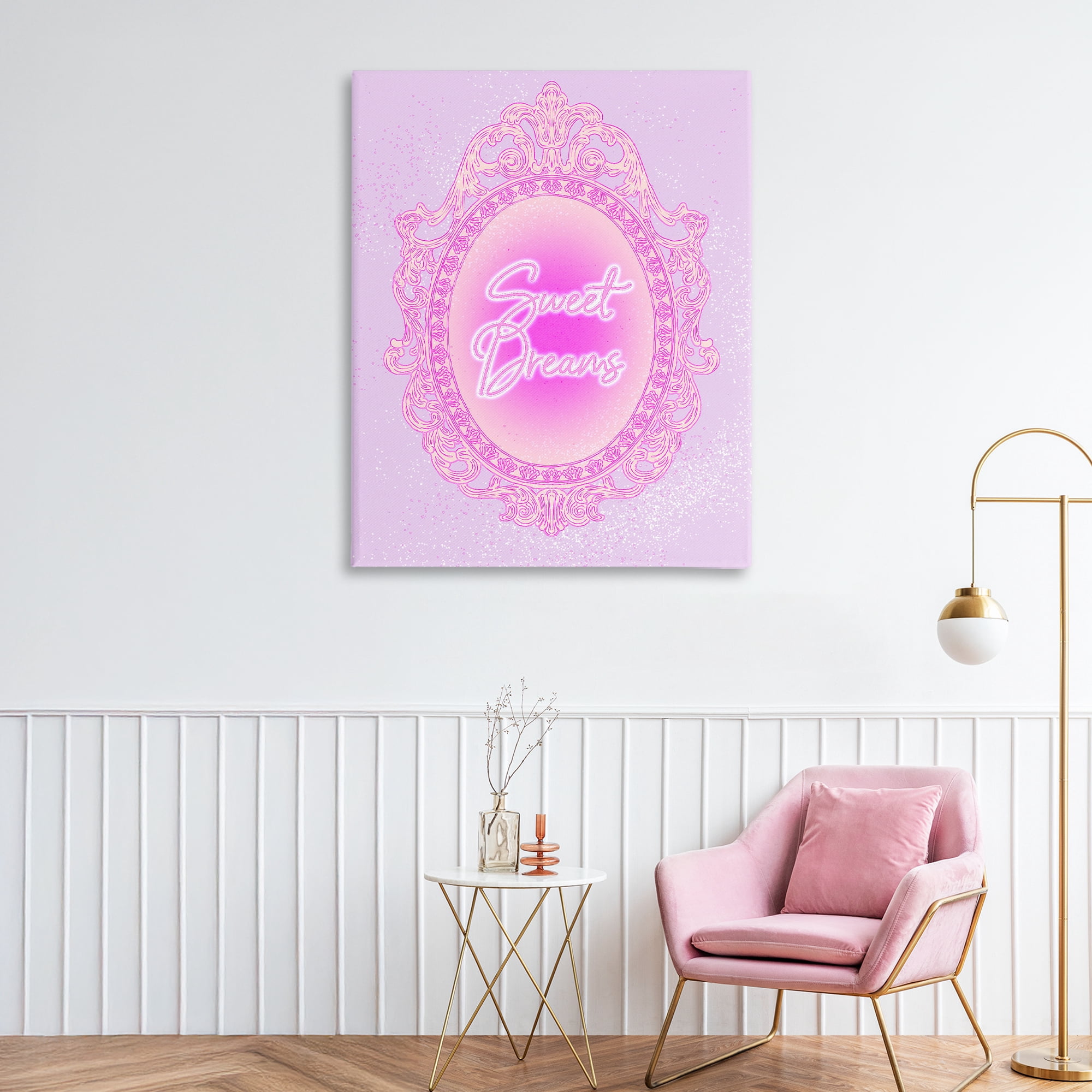 Stupell Industries Sweet Dreams Ornate Mirror Canvas Wall Art, design by Ziwei Li