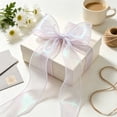 thumbnail image 5 of SLYNSHome Sheer Organza Ribbon With Wired Edge,White Iridescent Shiny Decorative Ribbon For Gift Wrapping, Bow Making, Wedding Party DIY Craft Decor, 9 Meters, 5 of 6