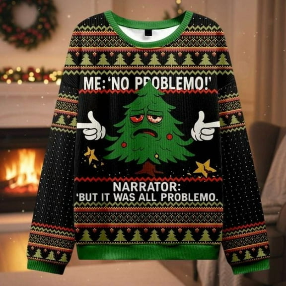 Funny Christmas Tree No Problemo Christmas Ugly Sweater