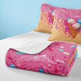 thumbnail image 4 of Manfei Cute Baseball Twin Quilt Set, Sport Twin Coverlet Set, Hot Pink Blue Tan, Pink Reversible 2pcs, 1 Bedspread and 1 Pillowcase, 4 of 7