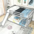 thumbnail image 2 of Gray full over full bunk bed featuring a slide and ladder made of reliable pine wood ensures strong stability for long - term use, 2 of 2