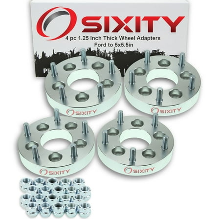 Sixity Auto 4 pc 5x4.5" to 5x5.5" Wheel Spacers Adapters 1.25" compatible with Ford Five Hundred Flex