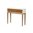 thumbnail image 2 of Baxton Studio Odile Mid-Century Modern Two-Tone Natural Brown and White Bayur Wood 1-Drawer Console Table, 2 of 7