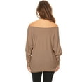 thumbnail image 3 of Casual Women's Off Shoulder Ribbed Knit Oversized Cardigan Pullover Tops Sweater Shirts, 3 of 5