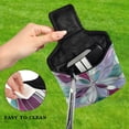 thumbnail image 4 of Haosy Violet Red Floral Stained Glass Golf Mallet Putter Cover Strong Magnetic Leather Golf Club Headcover Closure, 4 of 7
