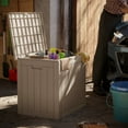 thumbnail image 7 of LACOO 32 Gallon Plastic Deck Box for Outdoor Indoor Storage, Light Brown, 7 of 7