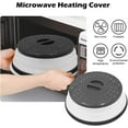 thumbnail image 3 of 10.5" Round Microwave Plate Cover, Vented and Collapsible, Splatter Proof, Easy Grip Handle, Dishwasher-Safe, BPA-Free Silicone & Plastic (Black), 3 of 5