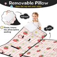 thumbnail image 3 of Strawberry and Heart Pink Pattern Teens Toddler Nap Mat with Pillow, Sleeping Mat Bag for Preschool Daycare 51"x22", 3 of 6