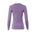 thumbnail image 3 of A2Y Women's Junior Slim Fit Solid Cotton Long Sleeve Crew Neck Top T-Shirt Lilac Grey L, 3 of 5