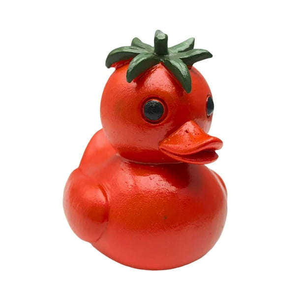 Figura de pato vegetal, estatua de animal, resina, escultura decorativa 3D, adorno para Pato al tomate