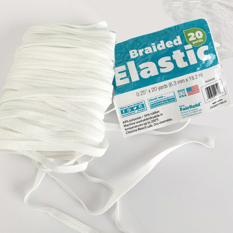 Basic 1/4" Braided Elastic 20 Yards, White