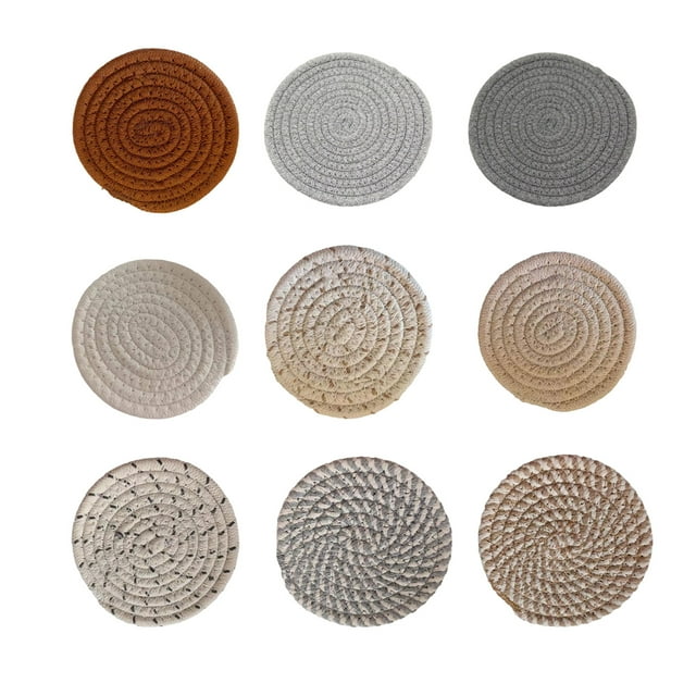 Flmtop 1PC Tapis de Table en Coton Naturel Réutilisable Anti-Dérapant Table Napperon Réutilisable Table à Manger Coussin de Protection Approprié pour la Cuisson Cuisine Comptoir Table