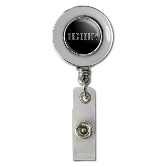 Security Retractable Reel Chrome Badge ID Card Holder Clip