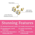 thumbnail image 3 of Cate & Chloe Mia 18k Yellow Gold Plated Stud Earrings with 4ct Simulated Diamonds Gift for Women, 3 of 11
