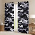 thumbnail image 2 of jejeloiu Wild Military Camo Black Out Curtains,White Black Gray Curtains Pack of 2 (42x63 Each) For Kids, 2 of 6