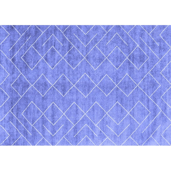 Ahgly Company Indoor Rectangle Abstract Blue Contemporary Area Rugs, 6' x 9'
