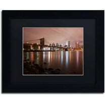 Trademark Fine Art "Jane's Carousel, Brooklyn Bridge - COLOR" Canvas Art by David Ayash, Black Matte, Black Frame