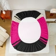 thumbnail image 5 of Manfei Modern Geometric Aesthetic Bed Sheets,Stripes Lines King Sheets,Pink Black Sheet Set For Children,Microfiber Bedroom Decor,4 Pieces, 5 of 7