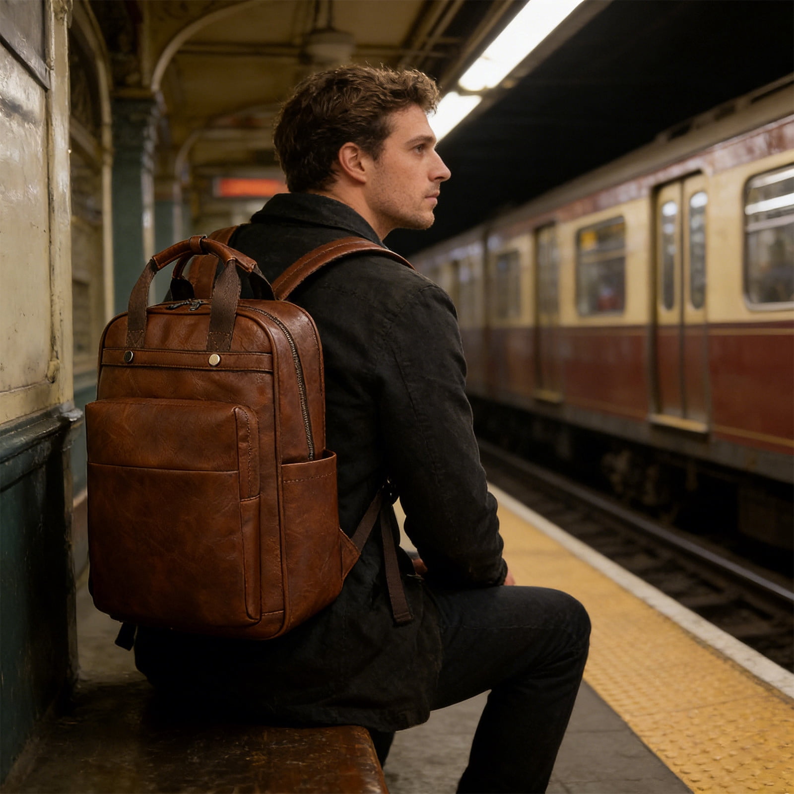 Women's Backpack, Large Capacity Fashion Backpack for Commute, Multi-Functional PU Leather Travel Backpack, Waterproof Daypack with Organizational Pockets, Stylish Carryall Backpack for Work