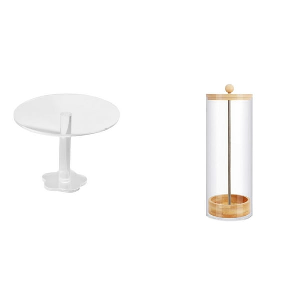 Escritorio redondo de casa de muñecas,Muebles de mesa redonda en miniatura para casa de muñecas 1 12,Porta pajitas,Dispensador de pajitas con soporte de acrílico para mostrador,Organizador