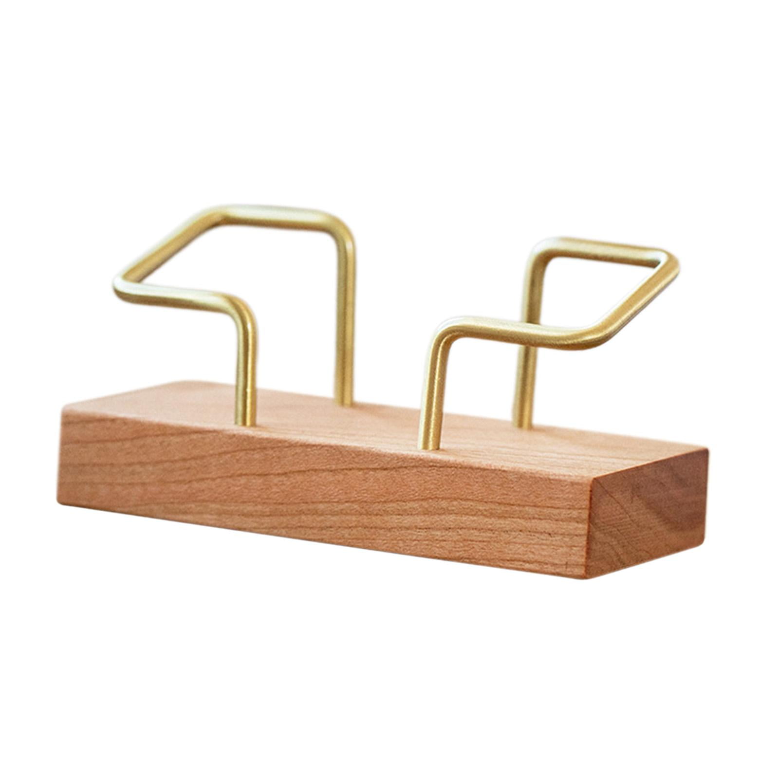 Wooden Business Card Holder Organizer Horizontal Desktop Storage Holder