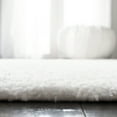 thumbnail image 5 of SAFAVIEH August Carlene Solid Plush Shag Area Rug, White, 6'7" x 6'7" Square, 5 of 8