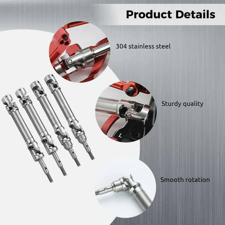 4Pcs Metal Stainless Steel Drive Shaft CVD For 1/10 Traxxas Slash Rustler Stampede Vxl 4x4 4wd Rc Car Upgrade Parts I.424352460