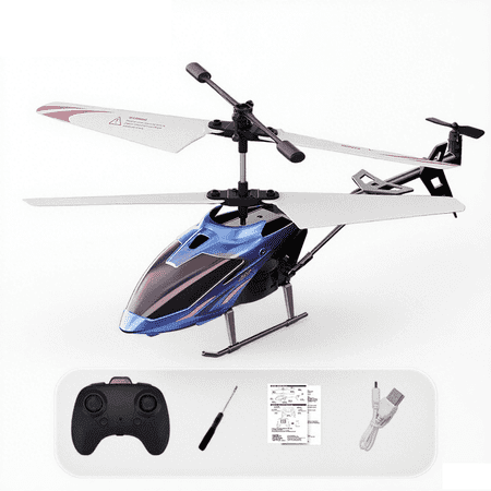 Remote Control Helicopter Mini Gyroscope RC Helicopters LED Light for Indoor to Fly for Kids and Beginners, Blue